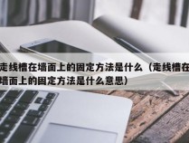 走线槽在墙面上的固定方法是什么（走线槽在墙面上的固定方法是什么意思）