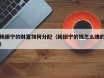 杨振宁的财富如何分配（杨振宁的钱怎么赚的）