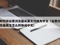 如何将谷歌浏览器从英文切换为中文（谷歌浏览器英文怎么转换成中文）