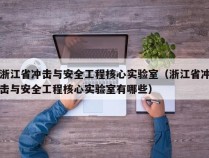 浙江省冲击与安全工程核心实验室（浙江省冲击与安全工程核心实验室有哪些）