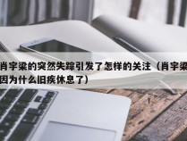 肖宇梁的突然失踪引发了怎样的关注（肖宇梁因为什么旧疾休息了）