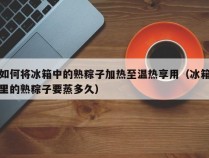 如何将冰箱中的熟粽子加热至温热享用（冰箱里的熟粽子要蒸多久）