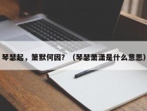 琴瑟起，箫默何因？（琴瑟萧潇是什么意思）