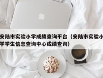 安陆市实验小学成绩查询平台（安陆市实验小学学生信息查询中心成绩查询）