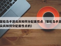 冒险岛手游尖兵如何分配属性点（冒险岛手游尖兵如何分配属性点的）