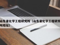 山东省化学工程研究所（山东省化学工程研究所地址）