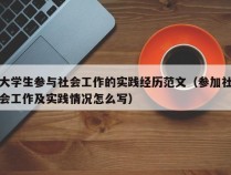 大学生参与社会工作的实践经历范文（参加社会工作及实践情况怎么写）