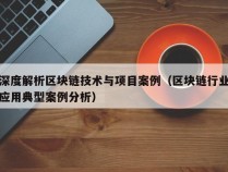 深度解析区块链技术与项目案例（区块链行业应用典型案例分析）