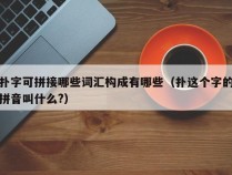 扑字可拼接哪些词汇构成有哪些（扑这个字的拼音叫什么?）