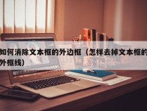 如何消除文本框的外边框（怎样去掉文本框的外框线）