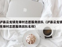 泸县云龙镇先锋村志愿服务团队（泸县云龙镇先锋村志愿服务团队名称）