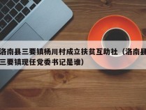 洛南县三要镇杨川村成立扶贫互助社（洛南县三要镇现任党委书记是谁）