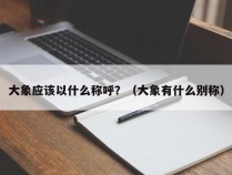 大象应该以什么称呼？（大象有什么别称）