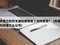 尚爱兰的作文课给我带来了何种感受？（尚爱科技是什么公司）