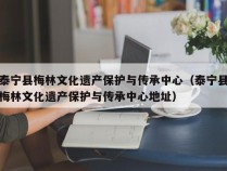 泰宁县梅林文化遗产保护与传承中心（泰宁县梅林文化遗产保护与传承中心地址）