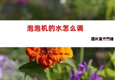 泡泡机所需水的配比方法